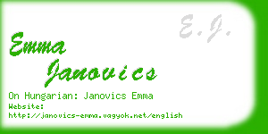 emma janovics business card